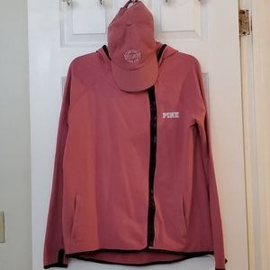 Pink Victoria  Secret jacket and hat